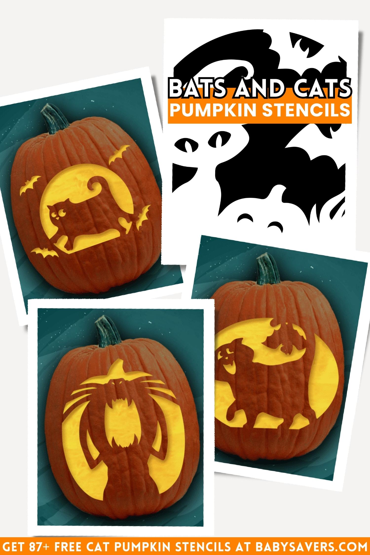 Free cat pumpkin carving stencils