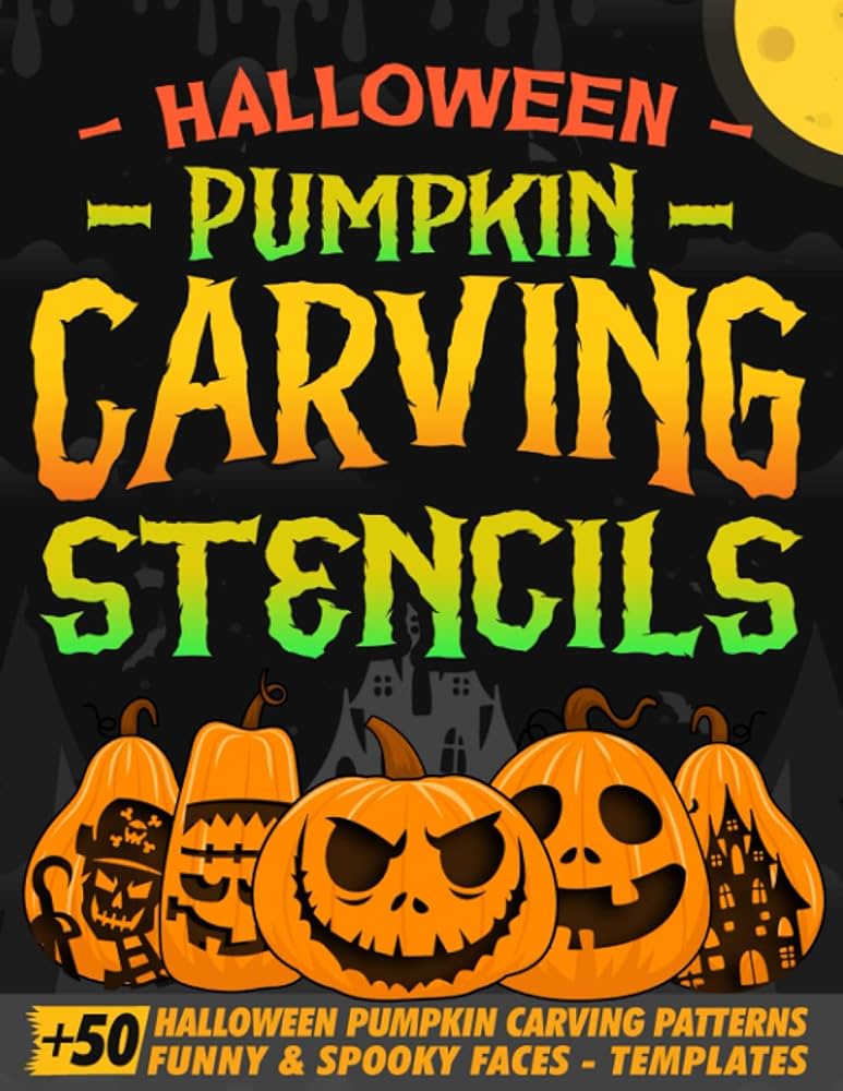 Halloween pumpkin carving stencils plus pumpkins funny and spooky patterns and faces templates