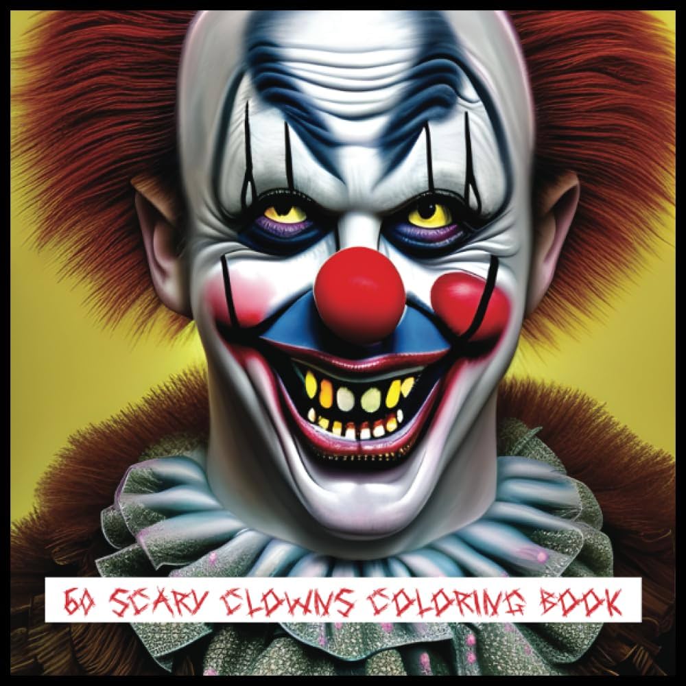 Scary clowns coloring book unique creepy clown pages for adults to color in mackinnon lorna books