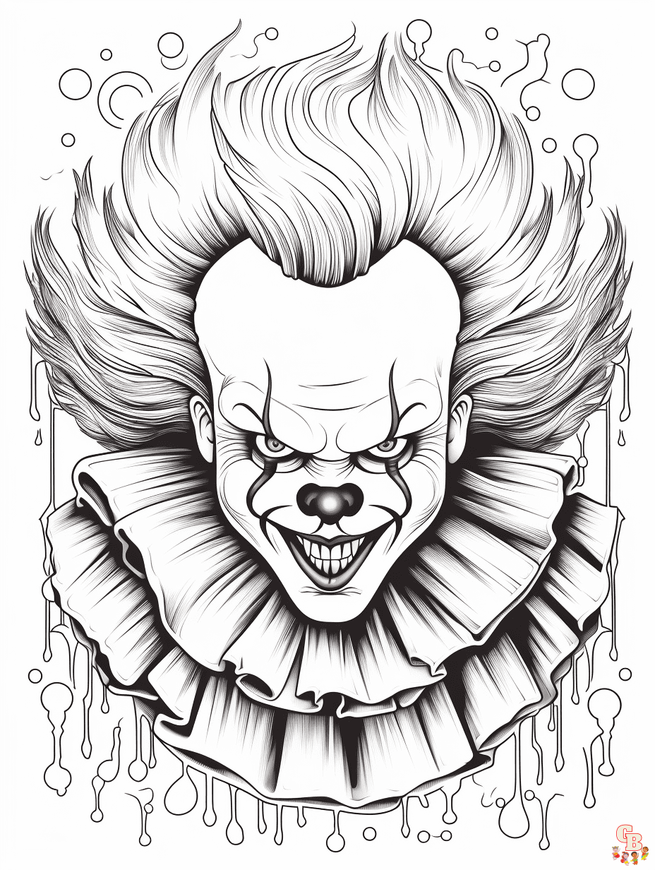 Get spooky with free pennywise coloring pages from