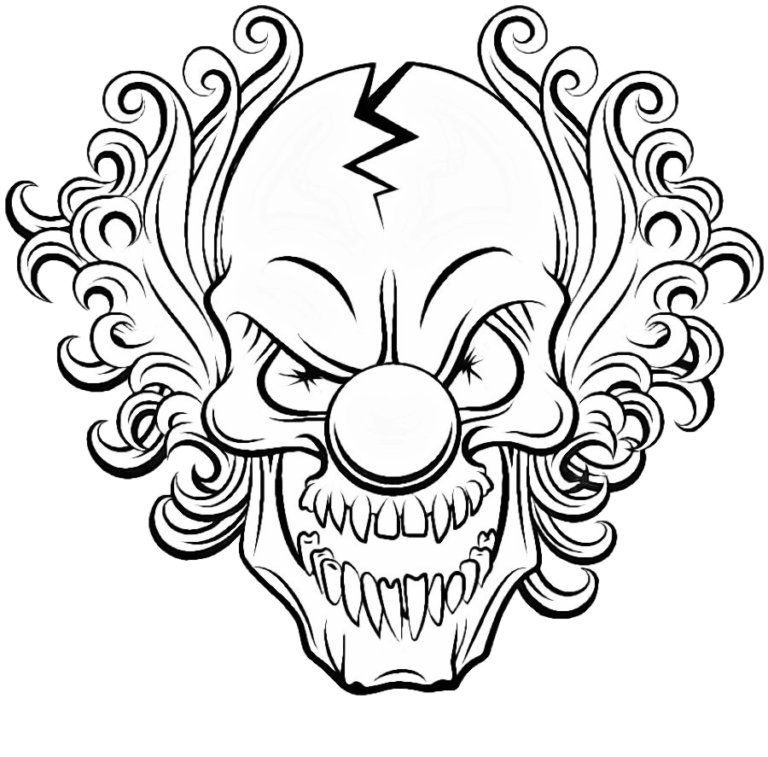 Killer clowns coloring book scary clown drawing creepy clown scary clowns