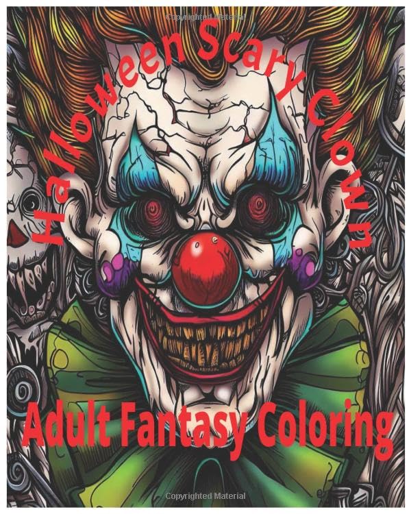 Scary clown coloring book creepy scary clowns scary clown adult coloring by c w stumbo