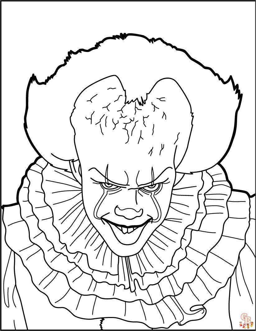 Get spooky with free pennywise coloring pages from