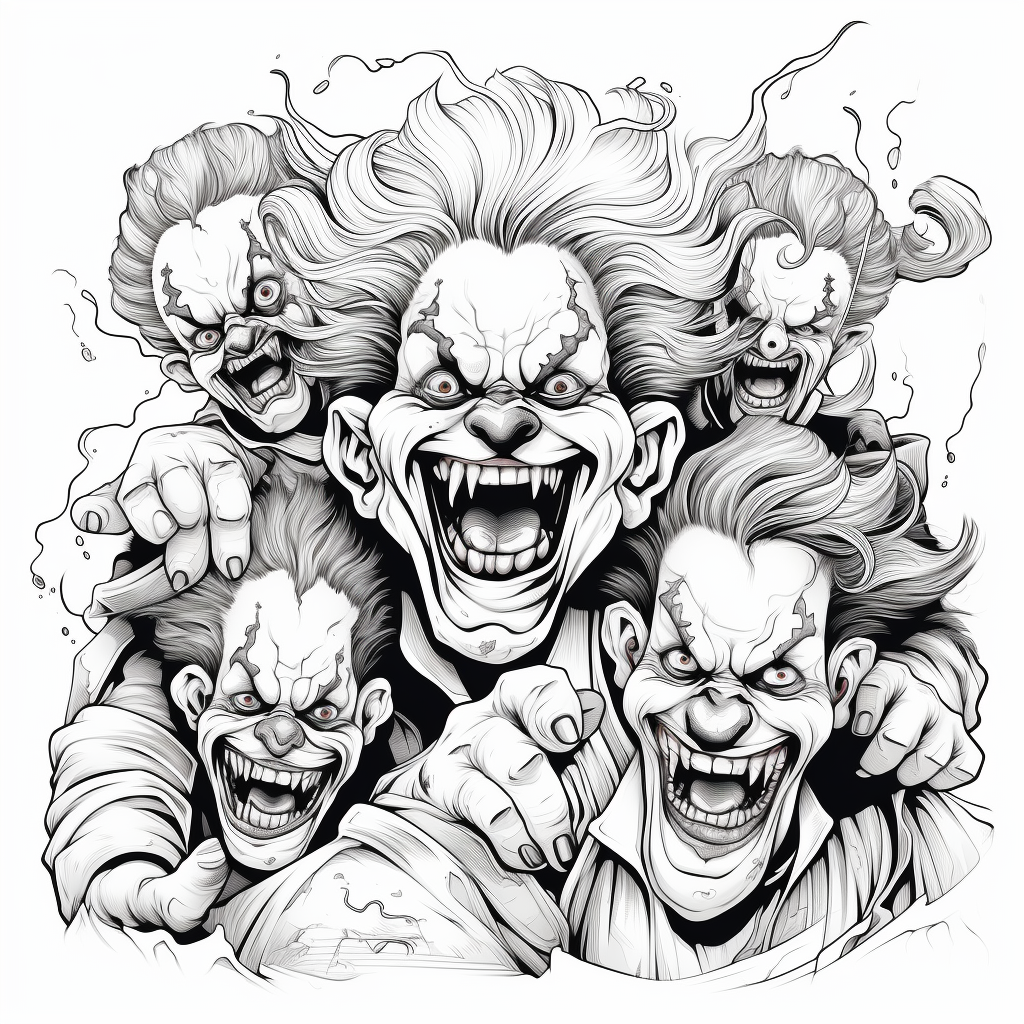 Coloring pages scary clowns