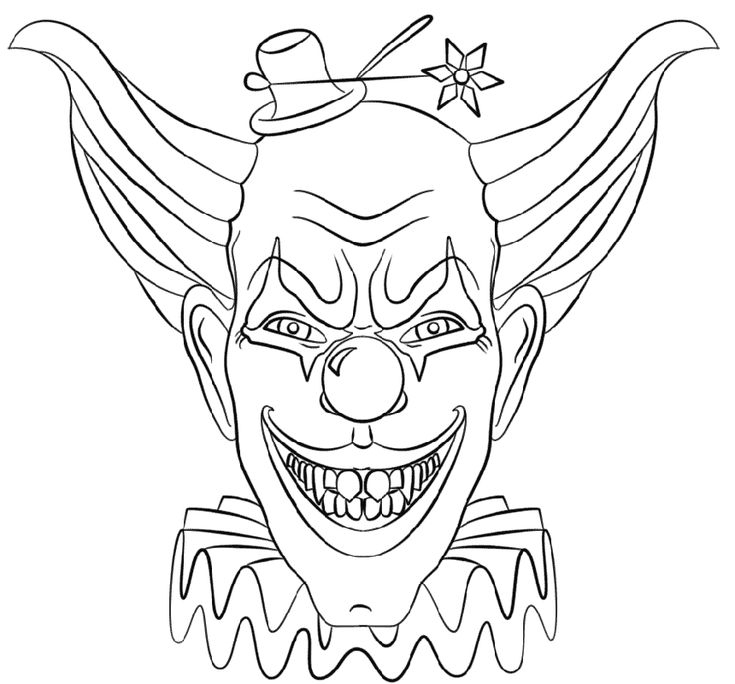 Scary clown coloring pages halloween educative printable scary clown drawing scary clown face scary clowns