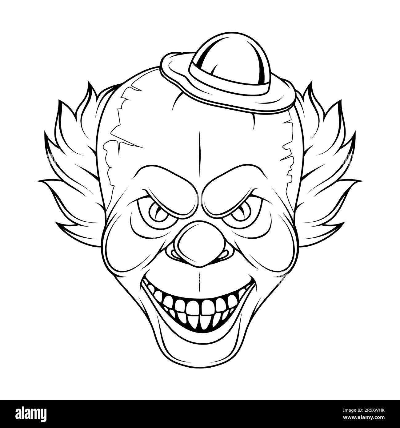 Scary clown black and white stock photos images