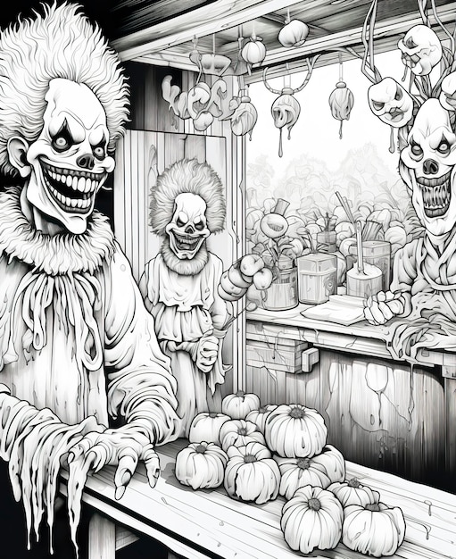 Page scary clowns coloring pages images