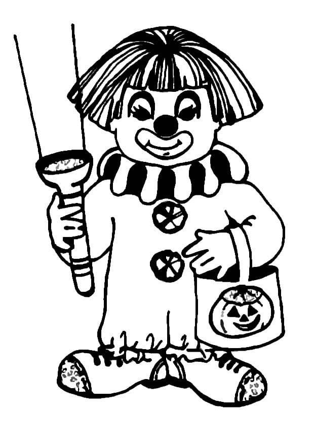 Coloring page halloween clown