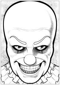 Clown coloring pages for adults kids