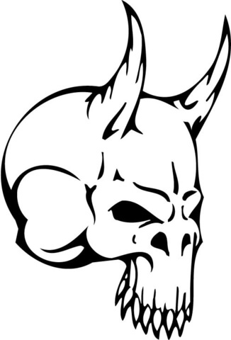 Devil skull coloring page free printable coloring pages