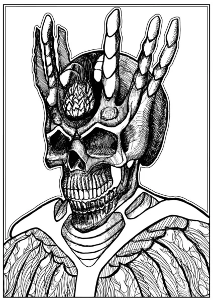 Horror creature skull demon devil terrible dark mask large horns stock illustration by dimartgraphicsgmail