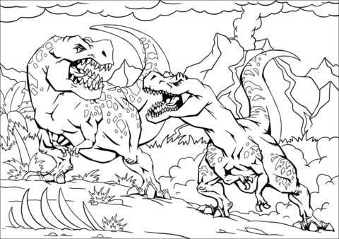 Scary dinosaur coloring pages free printable pictures