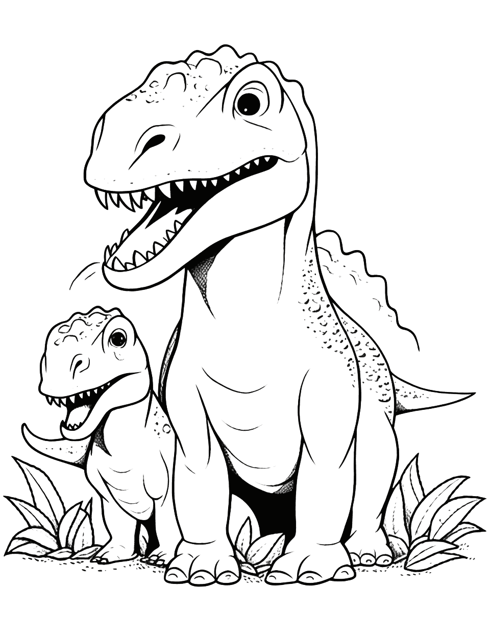 Dinosaur coloring pages free printable sheets