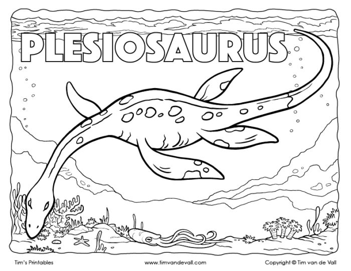 Free printable dinosaur coloring pages for kids â tims printables