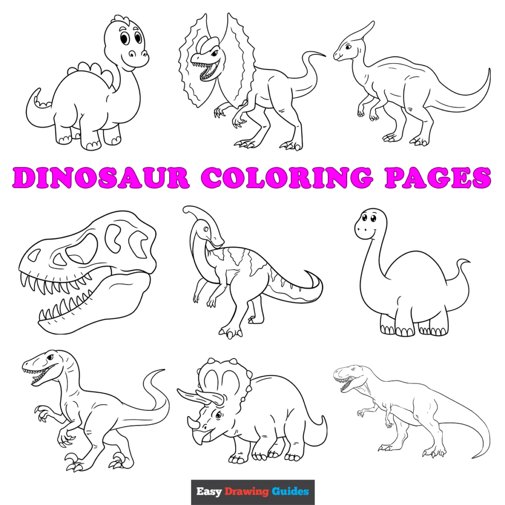 Free dinosaur coloring pages for kids