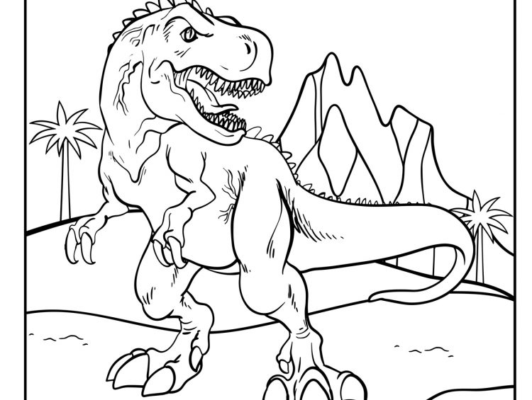 Simple dinosaur coloring pages for toddlers online