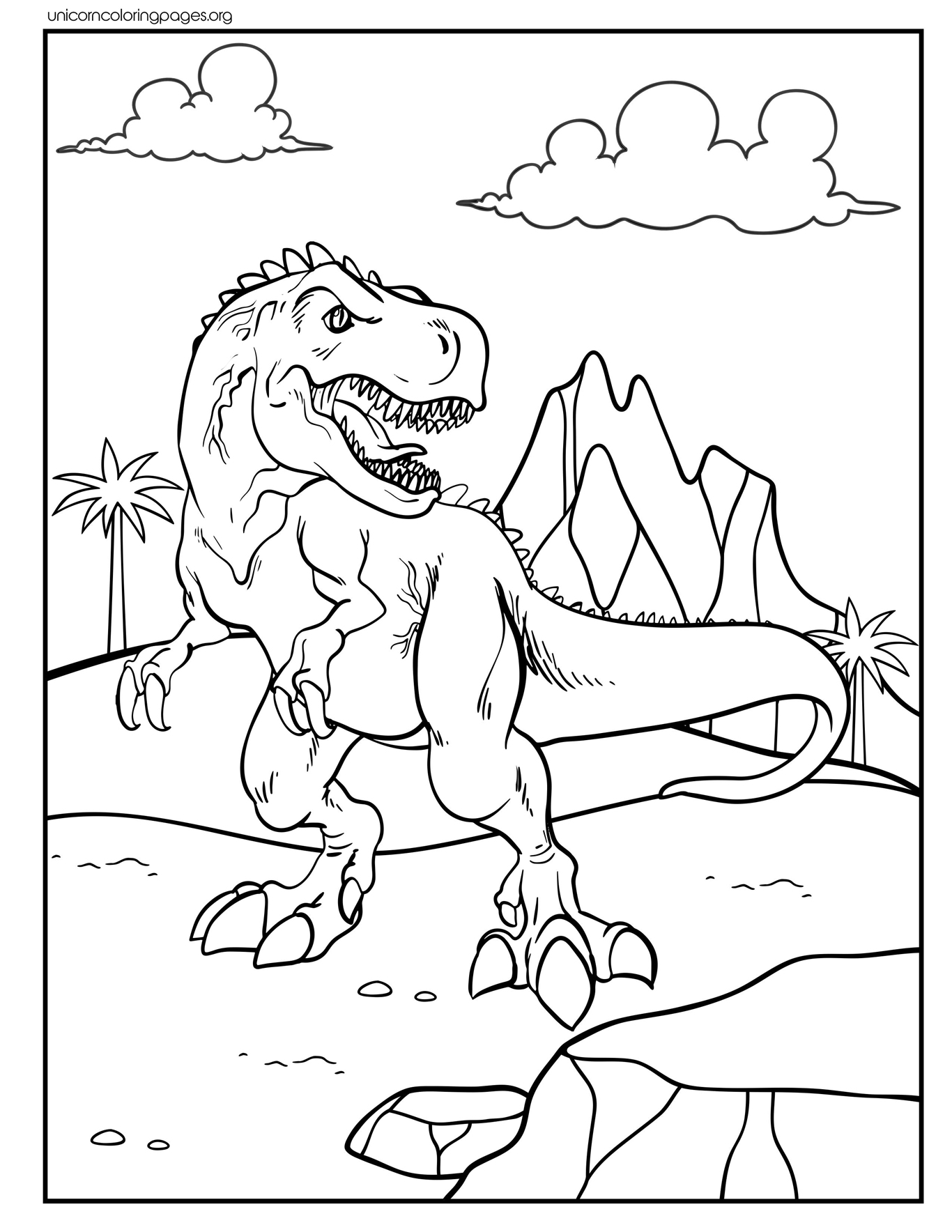 Simple dinosaur coloring pages for toddlers online