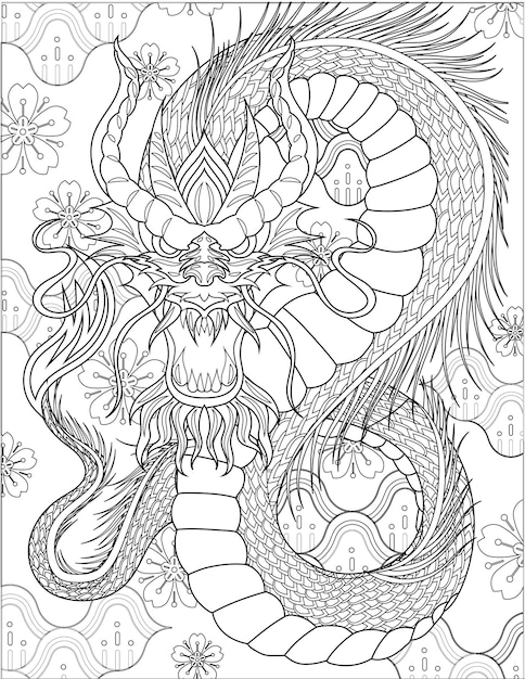 Plex scary dragon coloring page