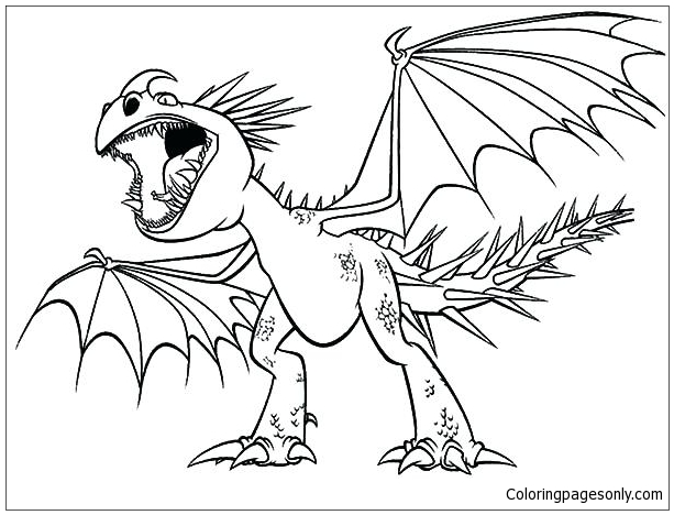 Scary dragon coloring page