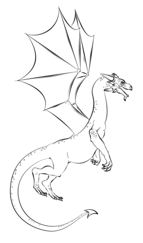 Realistic dragon coloring page free printable coloring pages