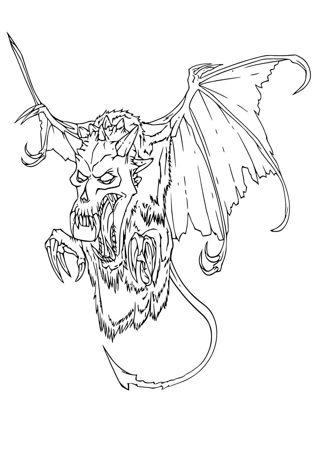 Free printable scary bat coloring page for adults and kids