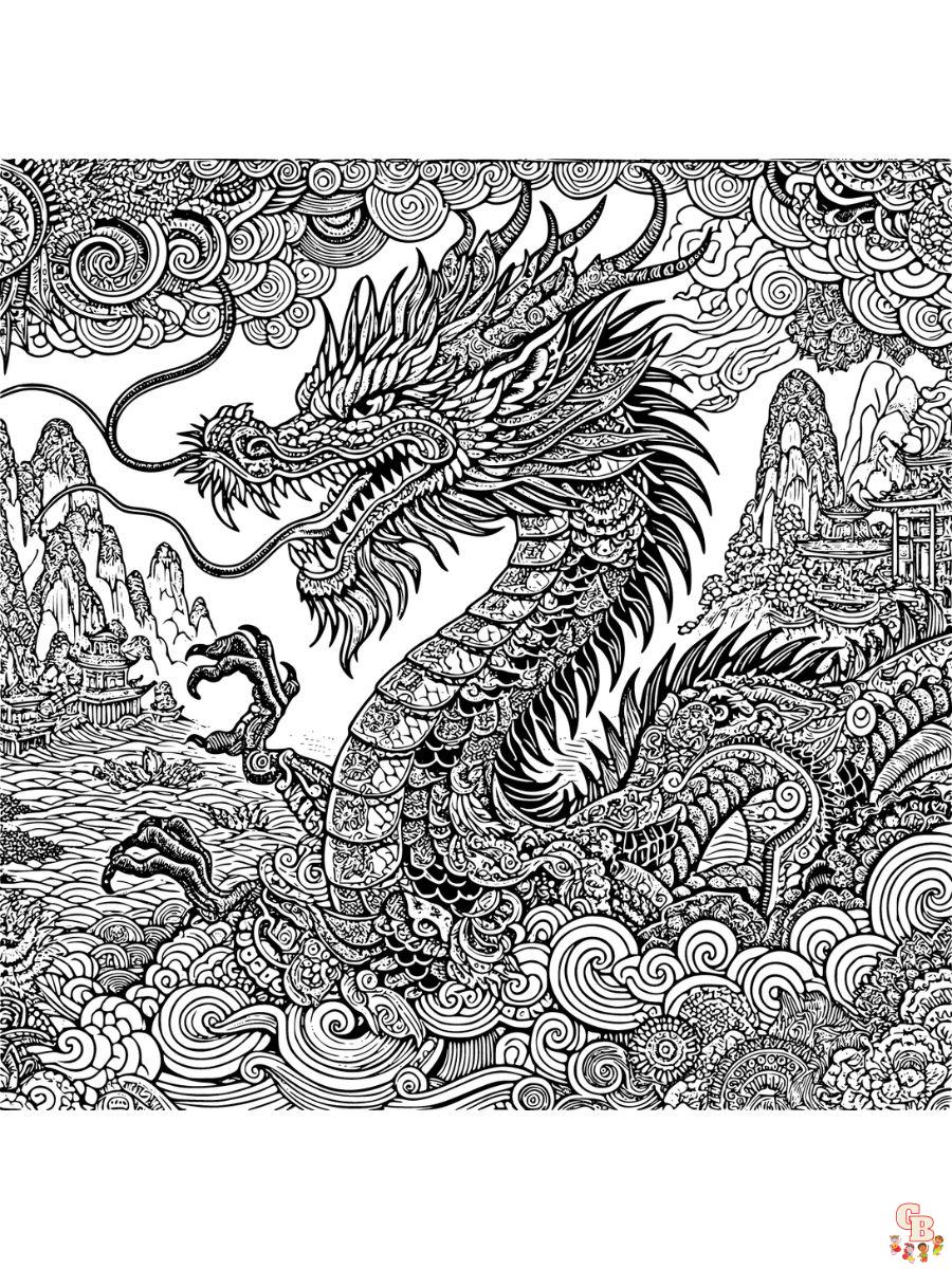 Dragon coloring pages printable and free