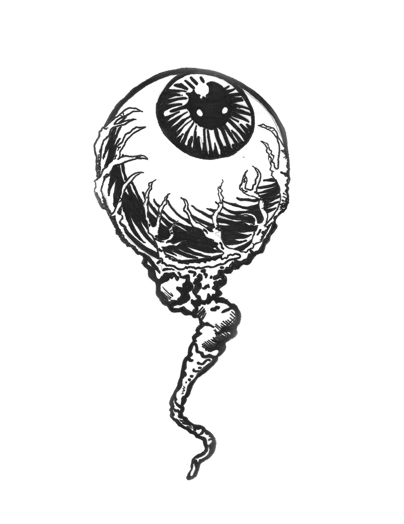 Spooky eyeball halloween coloring page download now