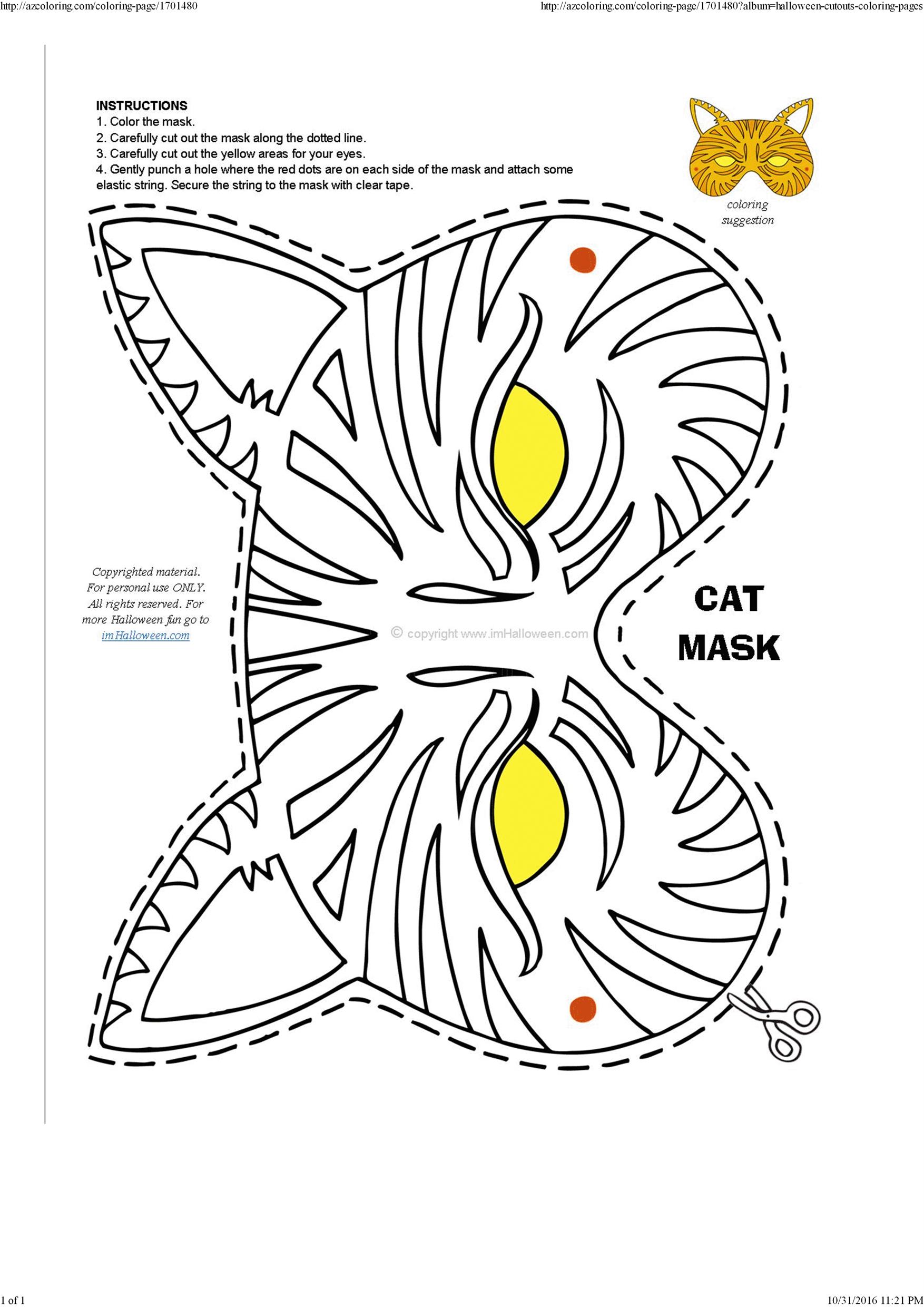 Halloween cat mask template our homework help