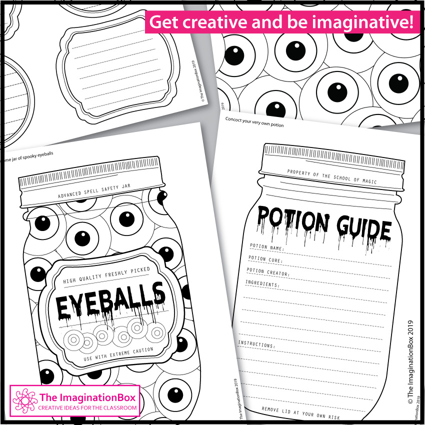 Halloween art and spooky potions writing activity