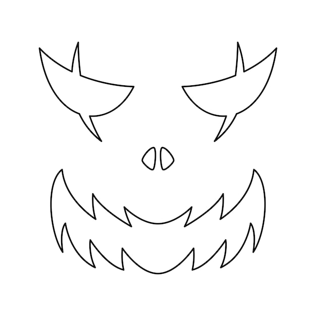 Premium vector coloring page with face of halloween for kids