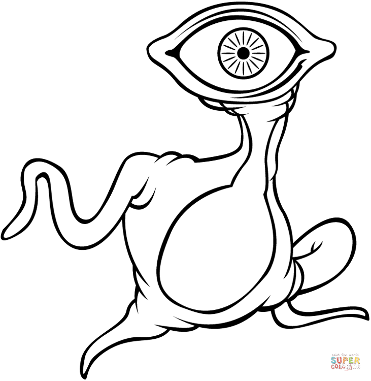 Scary eye coloring page free printable coloring pages