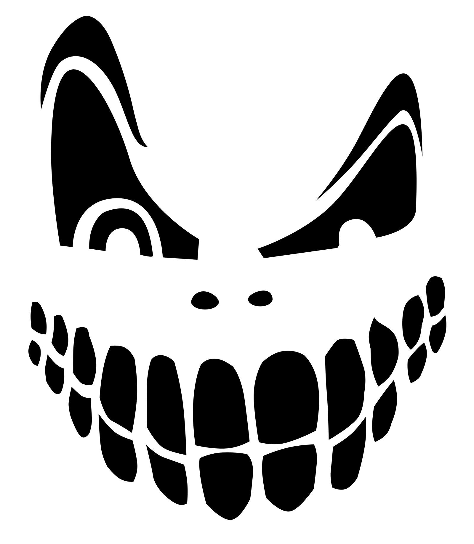 Free printable scary jack o lantern template