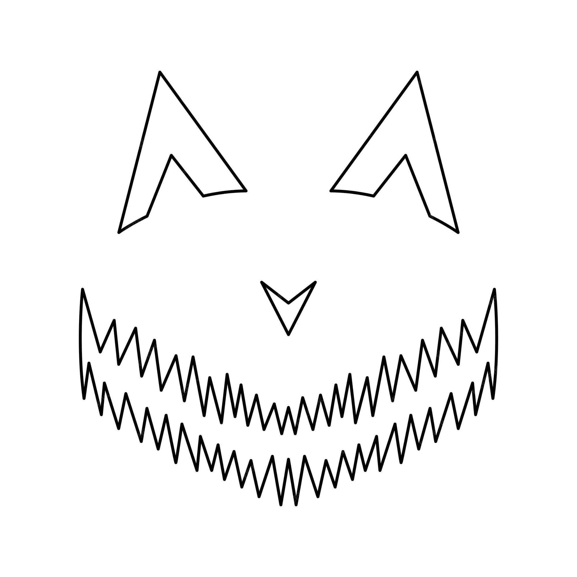 Premium vector coloring page with face of halloween for kids