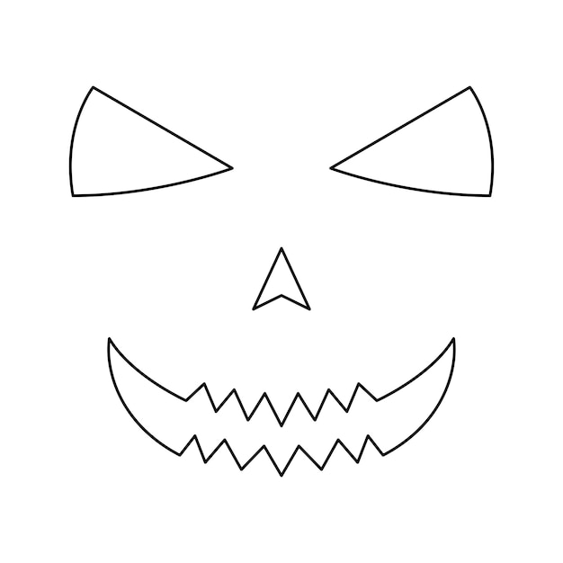 Premium vector coloring page with face of halloween for kids