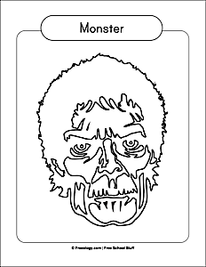 Six scary halloween coloring pages