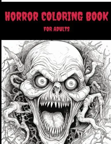 Horror coloring book for adults spine chilling illustrations of creepy hauntin