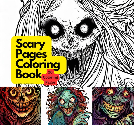 Horror coloring pages for adult scary horror adult coloring book coloring sheets digital download coloring sheets