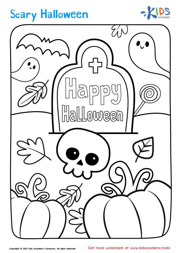 Free happy halloween coloring page for kids