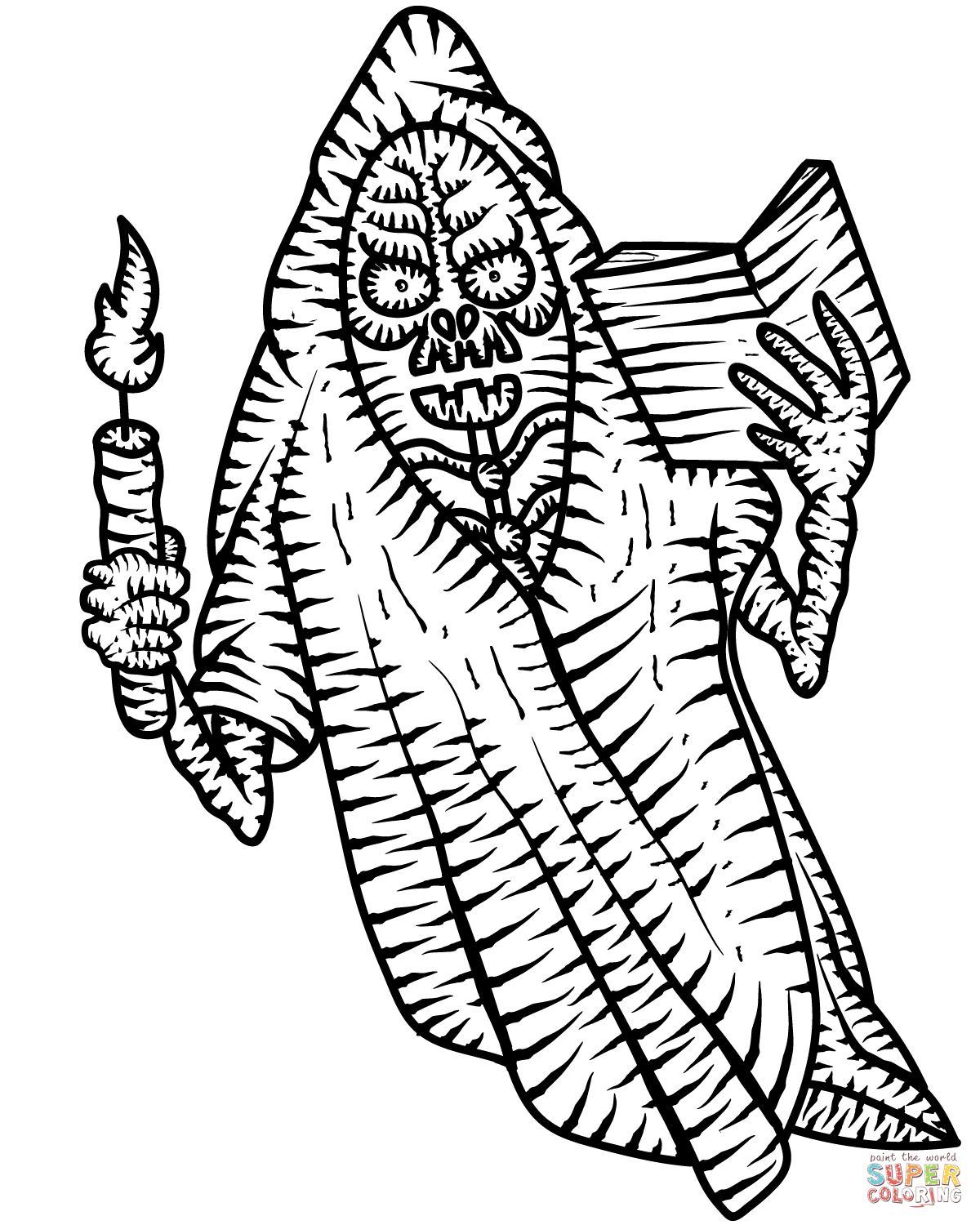 Scary ghost coloring page free printable coloring pages