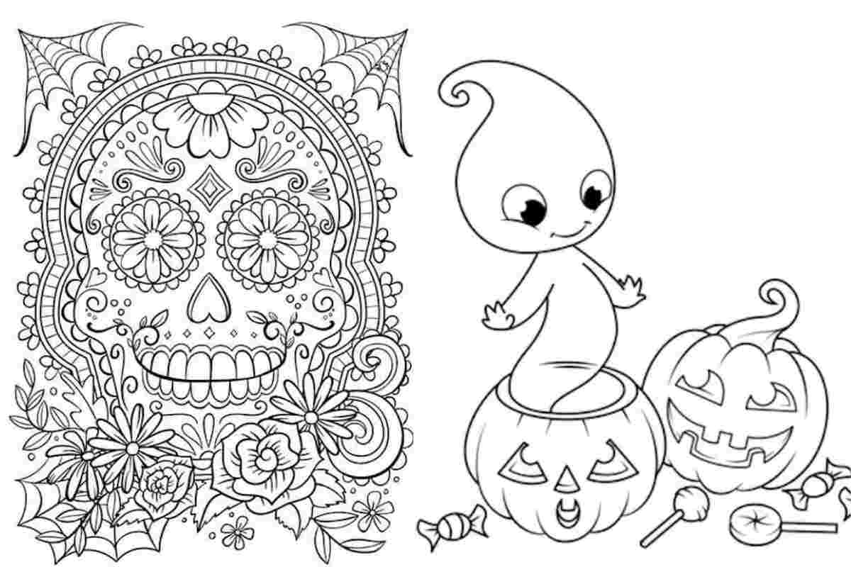 Haunted halloween colouring pages for little monsters