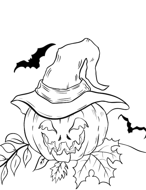 Premium vector fun scary halloween coloring pages coustumes