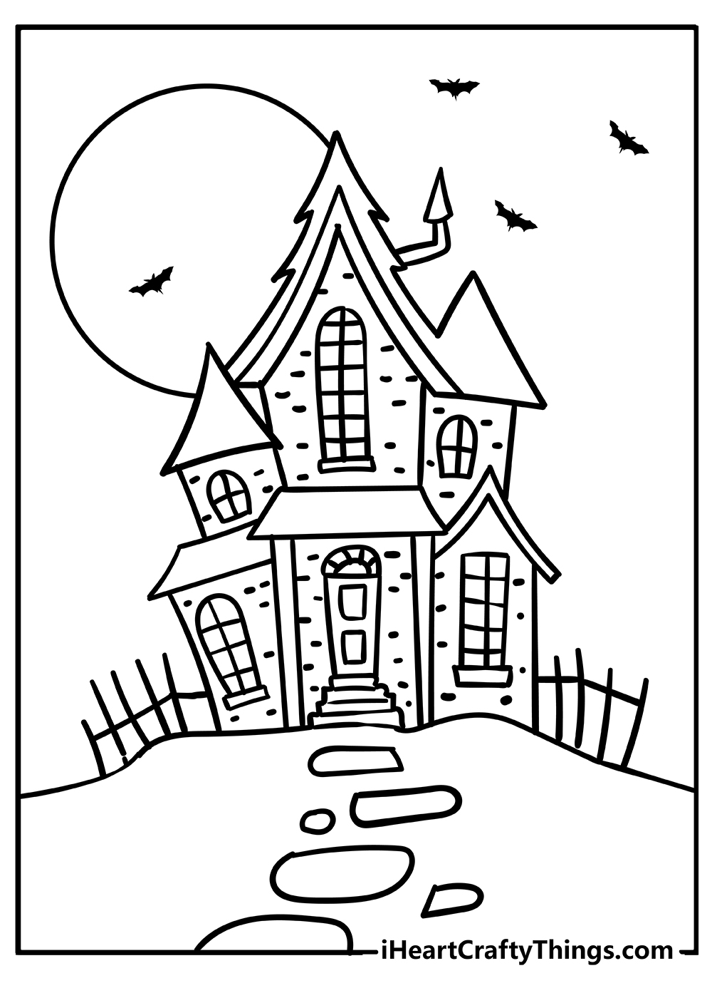 Haunted house coloring pages free printables