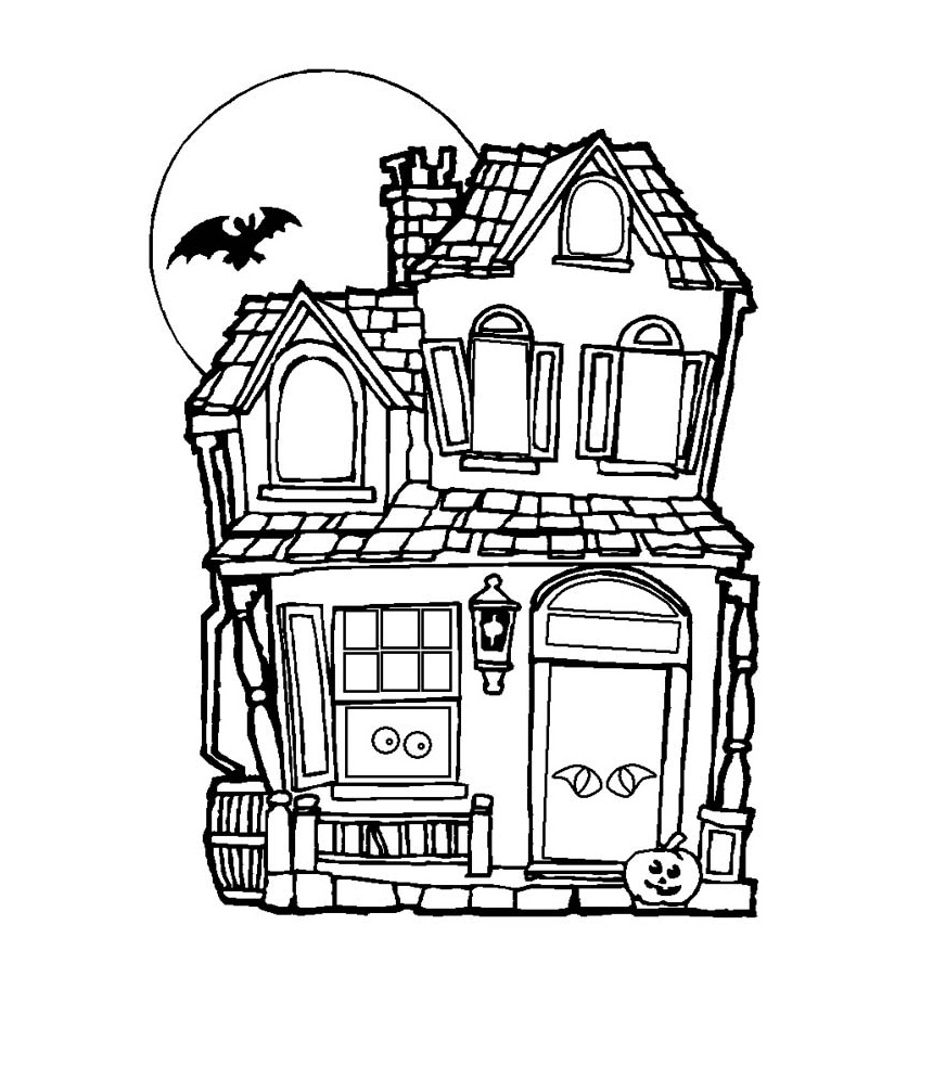 Coloring pages haunted house coloring pages