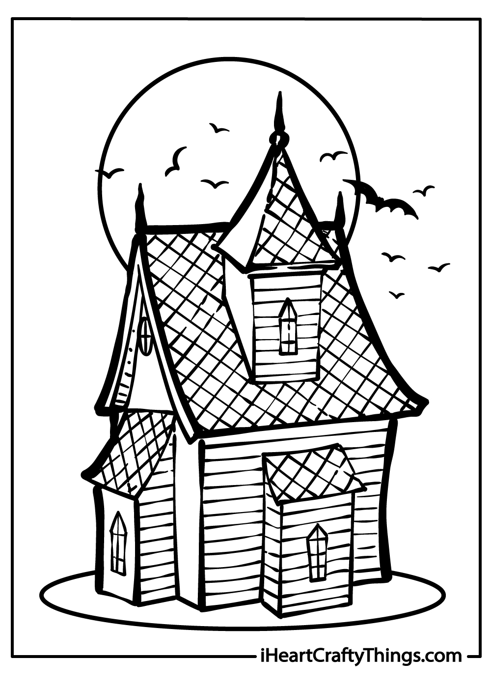 Haunted house coloring pages free printables