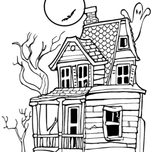 Haunted house coloring pages printable for free download