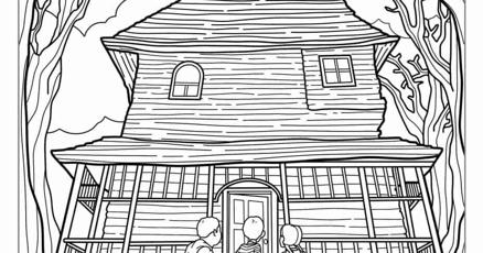 Haunted house coloring pages