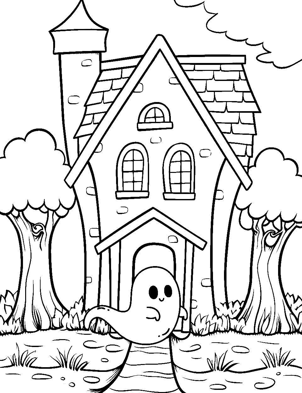 House coloring pages free printable sheets