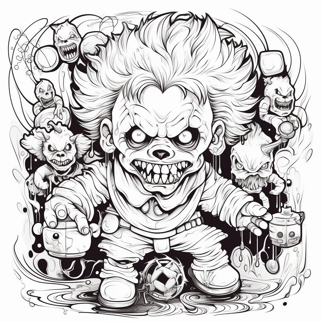Coloring pages scary clowns