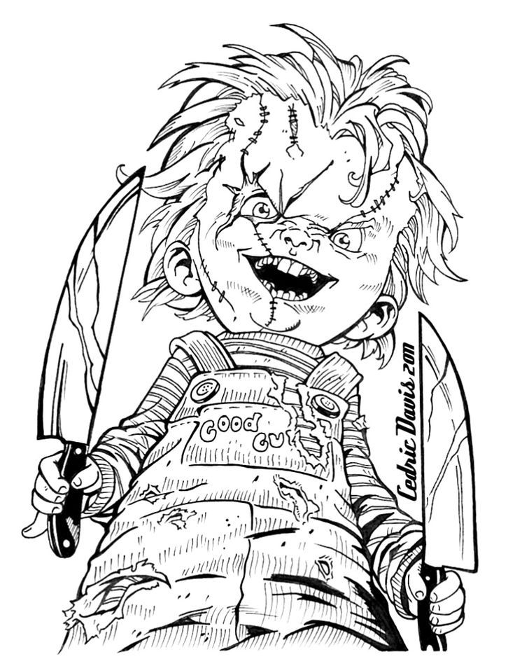 Image result for scary horror coloring pages scary coloring pages halloween coloring pages chucky drawing