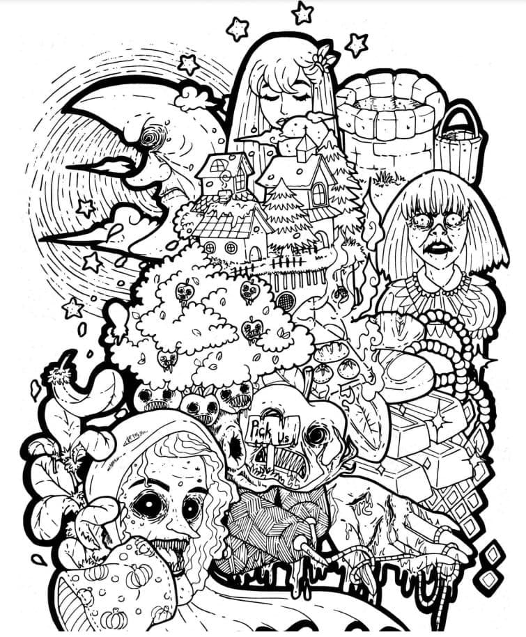 Scary coloring pages